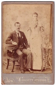 1890s SYDNEY CABINET PHOTO - EDEN SOCIETY STUDIOS SYDNEY 1890s  MARRIED COUPLE - Bild 1 von 2
