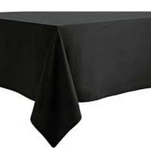 PLAIN BLACK POLYESTER TABLE CLOTHS HEAVY DUTY CATERING HOTEL QUALITY ALL SIZES - Picture 1 of 1