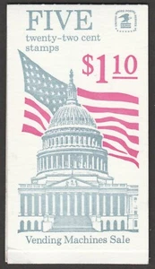 US 2116a BK144 Flag over Capitol 22c booklet 5 MNH 1985 - Picture 1 of 2