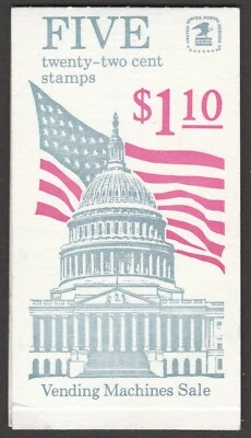 US 2116a BK144 Flag over Capitol 22c booklet 5 MNH 1985 - Image 1 of 2