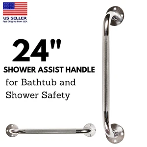 24 Inch Handicap Grab Bar Safety Rail Shower Stainless Steel Handle Bathroom New - Picture 1 of 12