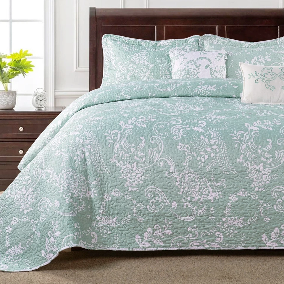 Juego de cama Lux 5 piezas estampado floral ultra suave ligero edredón edredón cobertor Foto 1 de 4
