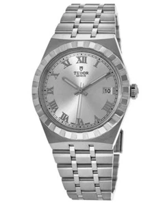 New Tudor Royal 34mm Silver Roman Dial Stainless Steel Women's Watch M28400-0001 - Picture 1 of 3
