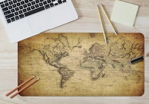 3D Vintage World Map 39 Non-slip Office Desk Mouse Mat Large Keyboard Pad Game - Picture 1 of 7