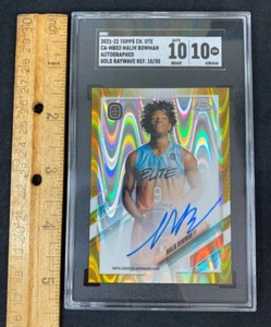2021-22 Topps Chrome Malik Bowman CA-MB02 Gold Raywave RC /50 Auto SGC 10 2524 - Picture 1 of 2