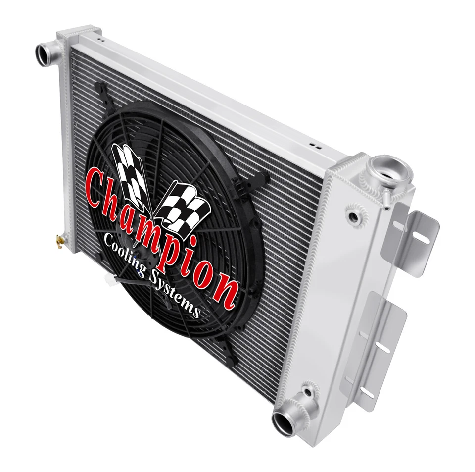 4 Row KR Radiator W/ 16" Fan for 1967 1968 1969 Chevrolet Camaro Small Block Eng Foto 1 de 4