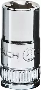 LLAVE DE CAMBIOS 1/4" Drive 6 Pt. Enchufe estándar, 8 mm - 80130 - Imagen 1 de 12