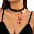 Halloween Artificial Crystal Choker Tassels Collarbones Necklace Girlfriend