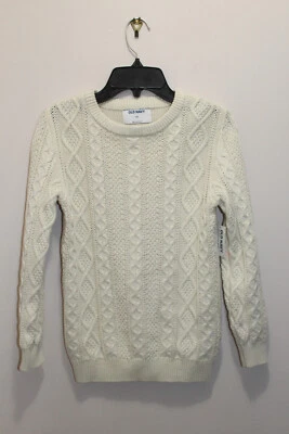 OLD NAVY GIRLS SWEATER 100% COTTON PULLOVER CREW NECK LIGHT IVORY SIZE M (8) - Image 1 of 3