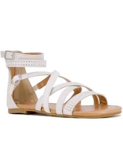SUGAR Big Girls Miguelitos Sandals Ankle Strap Ivory Size 4 - Picture 1 of 2