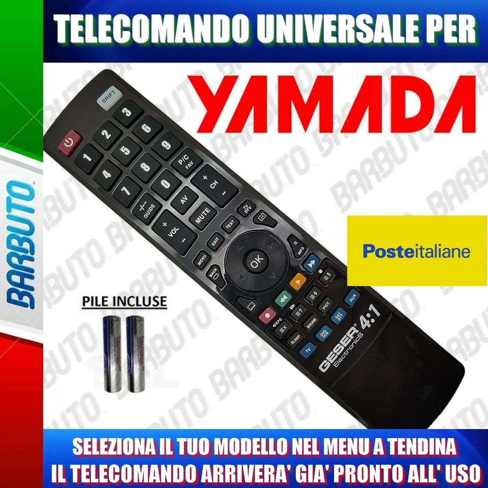 TELECOMANDO UNIVERSALE YAMADA CLICCA SUL TUO MODELLO LO RICEVERAI GIA PRONTO - Immagine 1 di 1