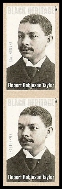 US 4958a Black Heritage Robert Robinson Taylor imperf NDC vert pair MNH 2015 - Image 1 of 1