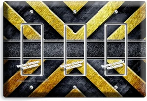 RUSTIC INDUSTRIAL X METAL GRUNGE LOOK 3 GFCI LIGHT SWITCH WALL PLATES ROOM DECOR - Picture 1 of 1