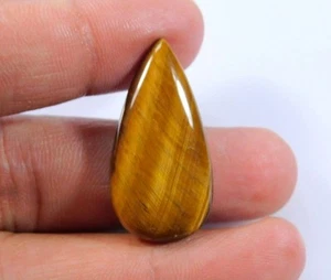 AAA+ Top Quality Natural Tiger's Eye Gemstone Tear Drop Cabochon 28 Ctw 33x17mm - Picture 1 of 4