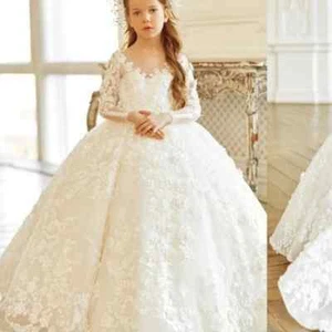 Flower Girl Dresses  Lace Floral AppliquesFor Wedding Prom Party Pageant Gowns - Picture 1 of 19