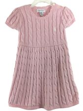 Ralph Lauren Baby Girl 24 Month Dress Pink Cable Knit Sweater Short Sleeve Polo