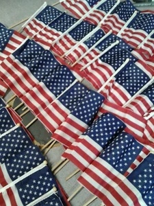 Hand Held American Flags On Sticks 250 Pack 4”X6” - Picture 1 of 4