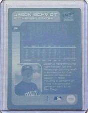 1/1 JASON SCHMIDT 2001 PACIFIC CROWN PRINTING PLATE PITTSBURGH PIRATES 1 OF 1