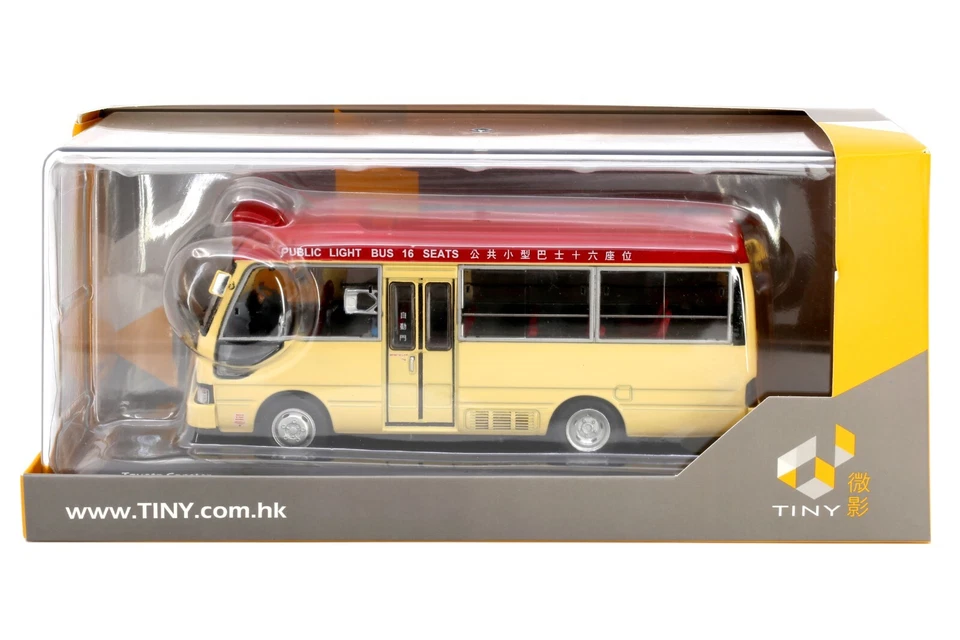 1/43 Tiny Toyota Coaster Public Light Bus Red 16 seats Hong Kong ATC43176 - Image 1 of 1