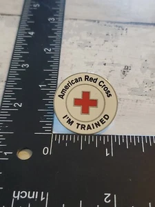 American Red Cross I'm Trained First Aid  Pin, ARC Xo - Picture 1 of 2