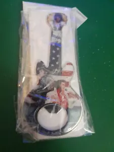 Elvis Presley Bottle Opener/Magnet Guitar Shaped 4.5" X 2" Ceramic/Chrome - Picture 1 of 1
