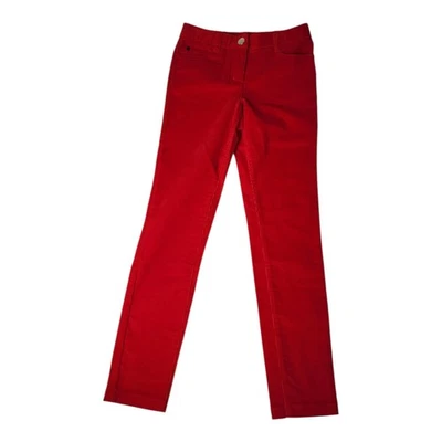 Pantalones de mezclilla ajustados rojos franceses nuevos con etiquetas JACADI Paris Madison de pana para niñas talla 8 años Foto 1 de 4