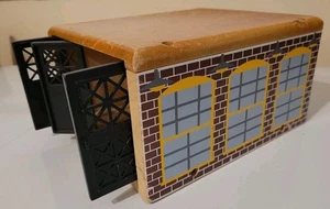 Vintage Brio Wooden Railway 3-Track Engine Shed Works Repair Shop Thomas  - Picture 1 of 5