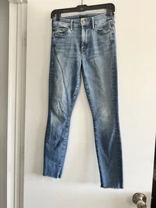 Mother Womens Size 25 The Looker Ankle Fray Blue Skinny Jeans - Picture 1 of 9