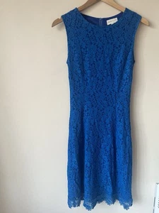 Apricot size 8 blue lace pencil dress midi wedding guest summer holiday Cruise - Picture 1 of 19