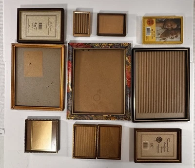 Vtg Picture Photo Frames Brass Gold Tone MCM FLORAL Varies  MIXED LOT 0f 10 - Image 1 of 4
