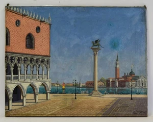 1902 Franz WAGNER Quadro antico, Piazza San Marco a Venezia, olio, 59,5 x 46 cm - Foto 1 di 9