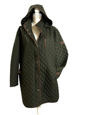 Lauren Ralph Lauren Hooded Quilted Coat Litchfield Green 2X Equestrian Lined - Image 1 of 4