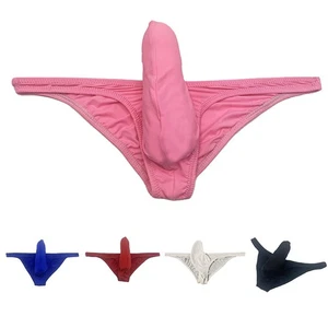 Men's Sexy Nylon Low Rise G String Thong Underwear Solid Color Choices - Picture 1 of 10