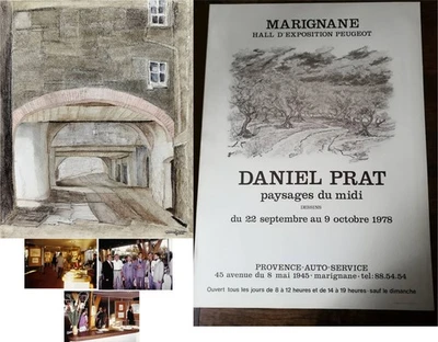 Exposé à Marignane en 1978 dessin de CAROMB de Daniel PRAT (1937-2000) +Attesta - Photo 1/4