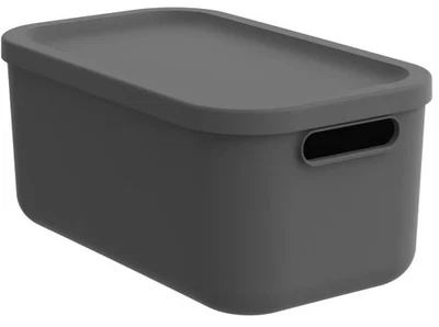 Rotho Aufbewahrungsbox 12 L Albula anthrazit inkl. Deckel   Aufbewahrungsboxen - Bild 1 von 4