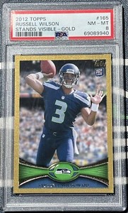 🔥Russell Wilson 2012 Topps #165 GOLD Rookie Card RC PSA 8 #/2012🔥