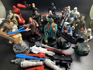 Star Wars Attacktix Lot 16 Figs inc. luke skywalker darth vader Troopers read!! - Picture 1 of 19