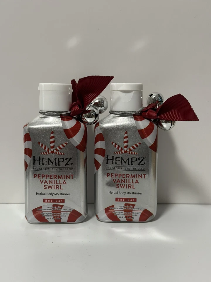 2 HEMPZ Holiday Limited Edition Peppermint Vanilla Swirl Body Moisturizer 2.25oz - Image 1 of 1