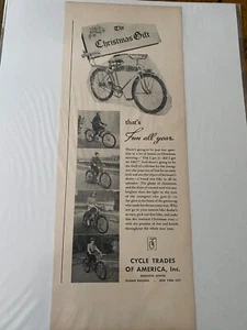 Vintage 1938 Cycle Trades Of America Cycling Christmas ad - Picture 1 of 1