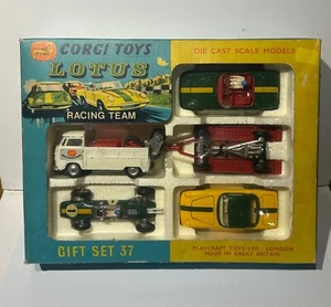 Corgi Toys Geschenkset 37 Lotus Racing Set, Original, Selten, Vinatage, Boxed, 60er Jahre - Bild 1 von 16