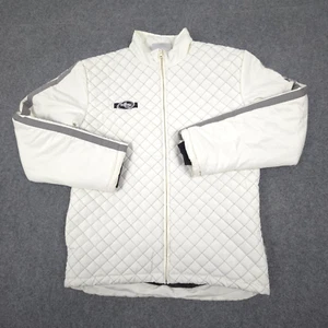 Fujitsu racing jacket mens MEDIUM white long sleeve quilted jason bright Size M - Picture 1 of 9