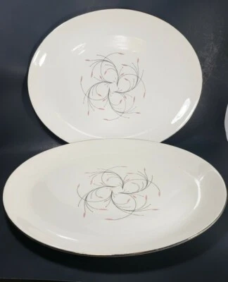Vintage Mid Century Modern Oval Platter, Homer Laughlin "Rhythm" 15" X 12" - Image 1 of 4