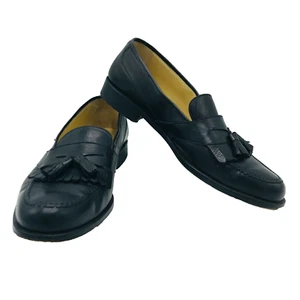 Zapatos mocasines Massimo Emporio para hombre negros borla vintage talla 10,5 M planos de conducción - Imagen 1 de 10