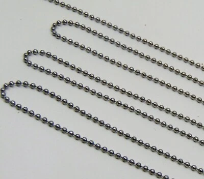 CADENA DE BOLAS DE ACERO INOXIDABLE 304 de 10 pies 2,4 mm con cuentas #3 más 10 conectores (10') Foto 1 de 4