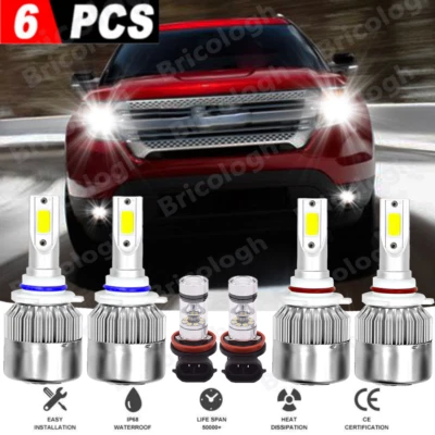 Combo de faros LED + faros antiniebla para Ford Explorer 2011 2012 2013 2014 2015 Foto 1 de 4
