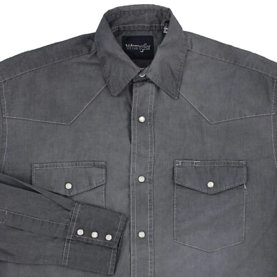 Camisa Western Para Hombre Wrangler Perla Botón a Presión Manga Larga Bolsillos Frontales con Botones Foto 1 de 4