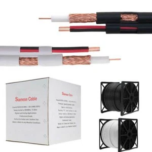 Cable coaxial Siamese RG59 18/2 20 AWG video CCTV y alimentación 250 pies/500 pies/1000 pies - Imagen 1 de 4