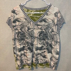 We The Free Paradise City Womens Top XS Mixed Print Cotton Modal Oversized - Picture 1 of 5