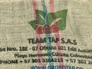 Large Burlap Coffee Bean Sack Bag Excelso CAFE DE COLOMBIA 35x29” Jute Colombian - Picture 1 of 9