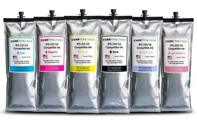 6 x 500ml E-64s OKI ColorPinter Compatible OKI IP5 SX ink bags - MADE IN USA - Image 1 of 2